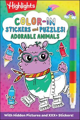 Color-In Stickers and Puzzles! Adorable Animals