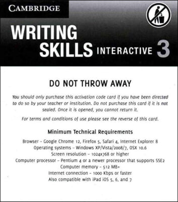 Grammar and Beyond Level 3 Writing Skills Interactive (Standalone for Students) Via Activation Code Card