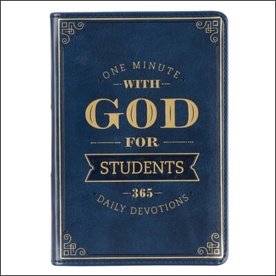 One Minute with God for Students Devotional, Navy Faux Leather Flexcover
