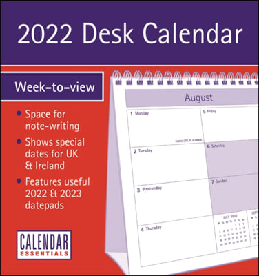 Essential Week-to-View Easel Desk Calendar 2022