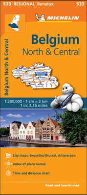 The Belgium North & Central - Michelin Regional Map 533