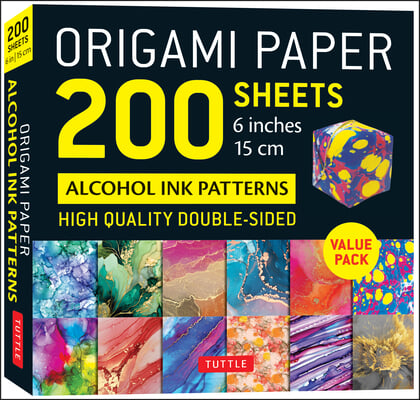 Origami Paper 200 Sheets Alcohol Ink Patterns 6 (15 CM): Tuttle Origami Paper: Double-Sided Origami Sheets Printed with 12 Designs (Instructions for 5