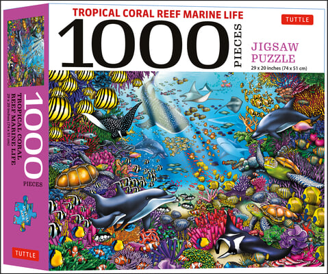 Tropical Coral Reef Marine Life - 1000 Piece Jigsaw Puzzle: Finished Size 29 in X 20 Inch (74 X 51 CM)