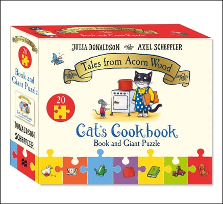 Cat&#39;s Cookbook Book and Giant Puzzle Gift Set