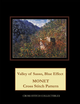 Valley of Sasso, Blue Effect: Monet Cross Stitch Pattern