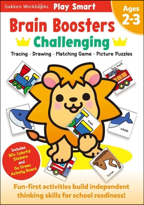 Play Smart Brain Boosters: Challenging - Age 2-3: Pre-K Activity Workbook: Boost Independent Thinking Skills: Tracing, Coloring, Shapes, Cutting, Draw