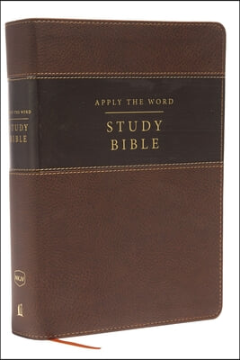 NKJV, Apply the Word Study Bible, Large Print, Imitation Leather, Brown, Red Letter Edition: Live in His Steps