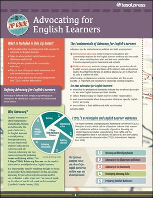 Tesol Zip Guide: Advocating for English Learners (Pack of 10)