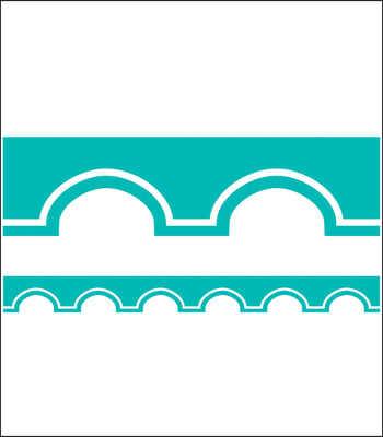 Simply Stylish Tropical Turquoise and White Awning Scalloped Bulletin Board Borders