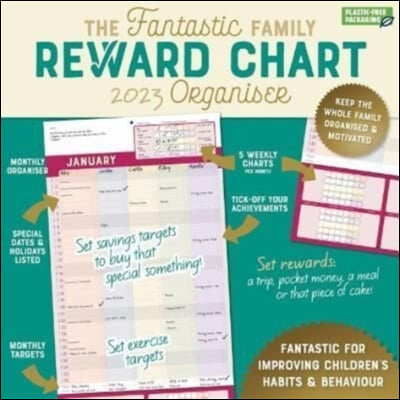 Family Reward Chart Organiser Square Wall Planner Calendar 2023