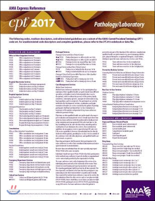 CPT 2017 Express Reference Coding Card Pathology/Laboratory