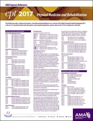 CPT 2017 Express Reference Coding Card Physical Therapy