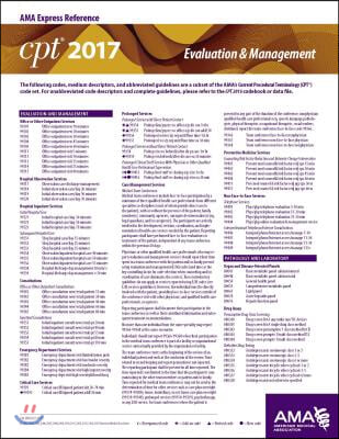 CPT 2017 Express Reference Coding Card E/M