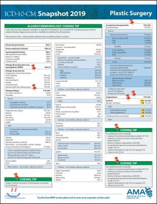 ICD-10-CM 2019 Snapshot Coding Card - Plastic Surgery