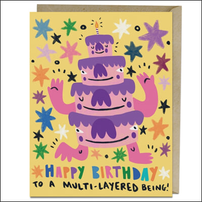 6 Pack Barry Lee for Em & Friends Multi-layered Birthday Card