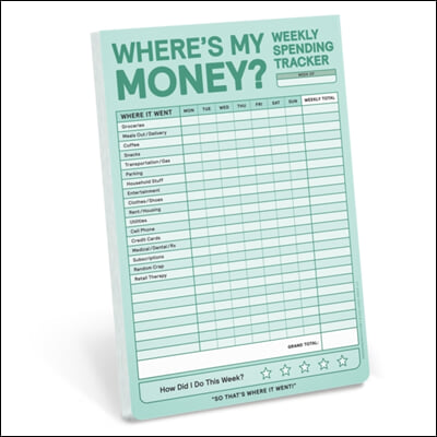 Knock Knock Where&#39;s My Money Weekly Budget Tracker Pad (Pastel Version)