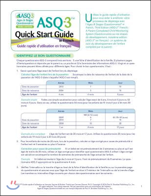 Asq-3(tm) Quick Start Guide in French