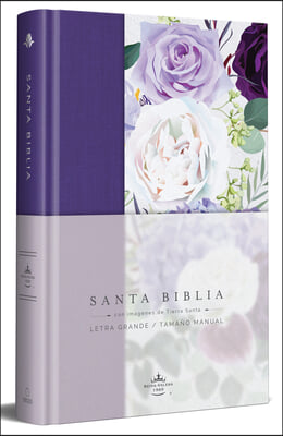 Biblia Rvr1960 Tapa Dura Y Tela Morada Con Flores Tamaño Manual / Spanish Bible Rvr 1960 Handy Size Large Print Hardcover Cloth with Purple Floral
