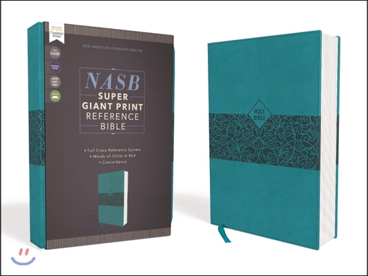Nasb, Super Giant Print Reference Bible, Leathersoft, Teal, Red Letter Edition, 1995 Text, Comfort Print