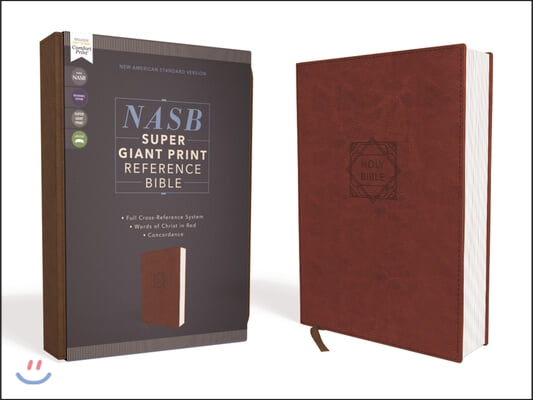 Nasb, Super Giant Print Reference Bible, Leathersoft, Brown, Red Letter Edition, 1995 Text, Comfort Print