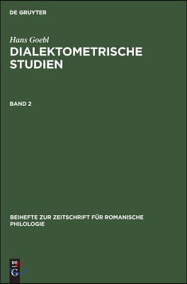 Beihefte zur Zeitschrift f&#252;r romanische Philologie Dialektometrische Studien