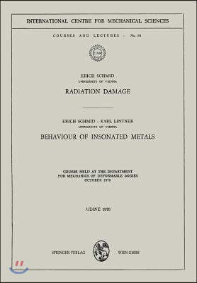 Radiation Damage. Behaviour of Insonated Metals: Course Held at the Department for Mechanics of Deformable Bodies October 1970