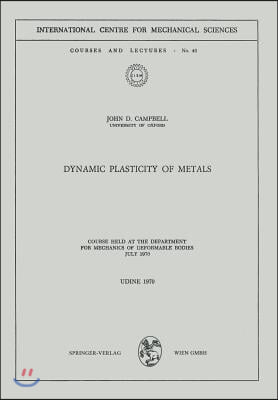 Dynamic Plasticity of Metals: Course Held at the Department for Mechanics of Deformable Bodies, July 1970