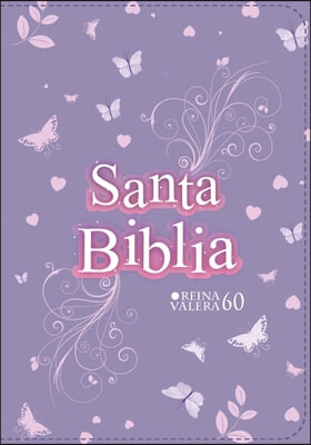 Biblia Rvr 1960 Compacta S&#237;mil Piel Juvenil Mariposa Lila (Bible Rvr 1960 Compact Size Leatherlike Youth Lilac Butterfly (Spanish Edition)