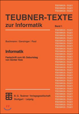 Informatik: Festschrift Zum 60. Geburtstag Von Gunter Hotz