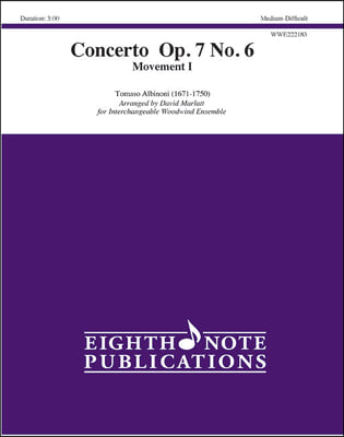 Concerto Op. 7 No. 6: Movement I, Score &amp; Parts