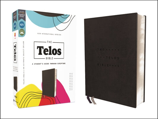 Niv, the Telos Bible, Leathersoft, Charcoal, Comfort Print: A Student&#39;s Guide Through Scripture