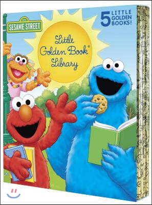 Sesame Street Little Golden Book Library 5-Book Boxed Set: My Name Is Elmo; Elmo Loves You; Elmo&#39;s Tricky Tongue Twisters; The Monster on the Bus; The