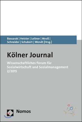 Wissenschaftliches Forum Fur Sozialwirtschaft Und Sozialmanagement 2/2015