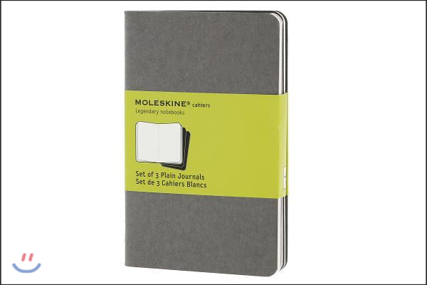 Moleskine Pebble Grey Plain Cahier Pocket Journal (3 Set)