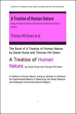 데이비드 흄의 인간 본성人間本性에 관한 논고論考집.The Book of A Treatise of Human Nature by David Hume  Thomas Hill Green