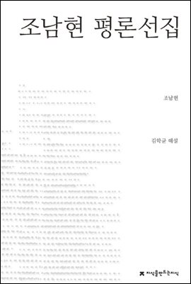 조남현 평론선집 - 지식을만드는지식 한국문학평론선집