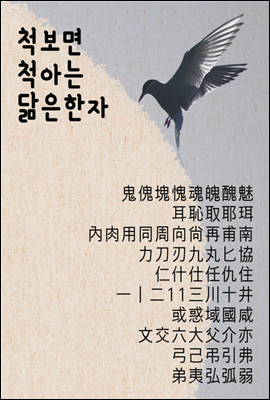 척보면 척아는 닮은 한자 : 力刀刃九丸 포함 66개 수록