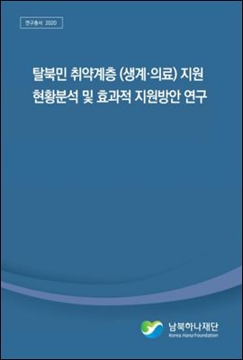 2020 탈북민 취약계층(생계·의료) 지원  현황분석 및 효과적 지원방안 연구