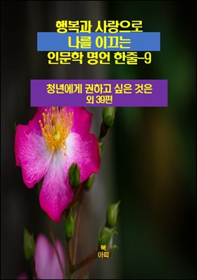 행복과 사랑으로 나를 이끄는 인문학 명언 한줄-9 _청년에게 권하고 싶은 것은 외 39편