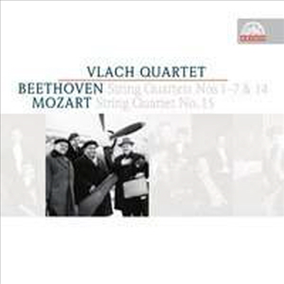 베토벤: 현악 사중주 1 - 7번, 14번 & 모차르트: 현악 사중주 15번 (Beethoven: String Quartets Nos.1 - 7 and 14 & Mozart: String Quartet No.15) (4CD) - Vlach Quartet