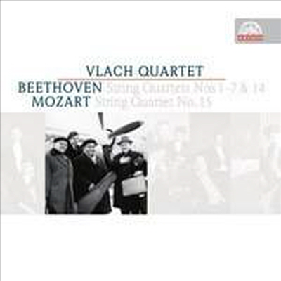 베토벤: 현악 사중주 1 - 7번, 14번 &amp; 모차르트: 현악 사중주 15번 (Beethoven: String Quartets Nos.1 - 7 and 14 &amp; Mozart: String Quartet No.15) (4CD) - Vlach Quartet