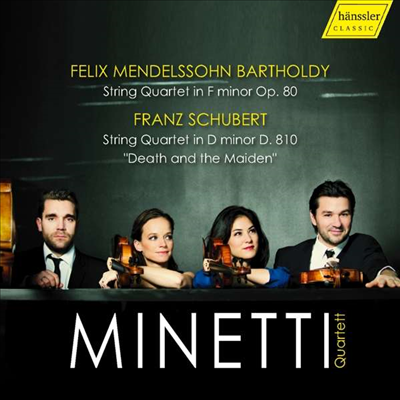 멘델스존: 현악 사중주 6번 & 슈베르트: 현악 사중주 14번 '죽음과 소녀' (Mendelssohn: String Quartet No.6 & Schubert: String Quartet No.14 'Death and The Maiden')(CD) - Minetti Quartett