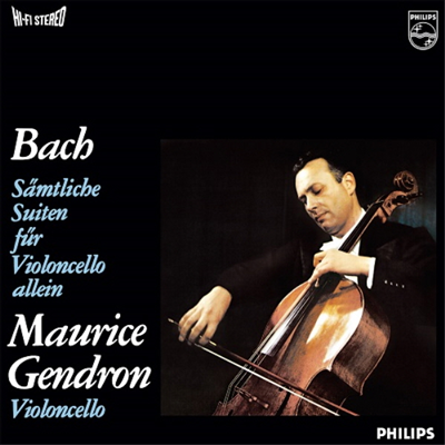 바흐: 첼로 모음곡 전곡 1 - 6번 (Bach: Cello Suites Nos.1 - 6) (180g)(3LP Boxset) - Maurice Gendron