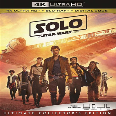 Solo: A Star Wars Story (한 솔로: 스타워즈 스토리) (2018) (한글무자막)(4K Ultra HD + Blu-ray + Digital Code)