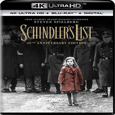 Schindler&#39;s List: 25th Anniversary Edition (쉰들러 리스트) (1993) (한글무자막)(4K Ultra HD + Blu-ray + Digital)