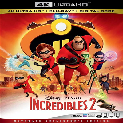 Incredibles 2 (인크레더블 2) (2018) (한글무자막)(4K Ultra HD + Blu-ray + Digital Code)