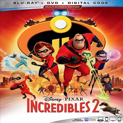Incredibles 2 (인크레더블 2) (2018) (한글무자막)(Blu-ray + DVD + Digital Code)