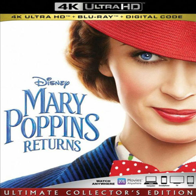 Mary Poppins Returns (메리 포핀스 리턴즈) (2018) (한글무자막)(4K Ultra HD + Blu-ray + Digital Code)