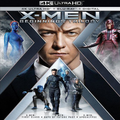 X-Men Beginnings Trilogy: First Class / Days Of Future Past / Apocalypse (엑스맨: 비기닝스 3부작) (한글무자막)(4K Ultra HD + Blu-ray + Digital)