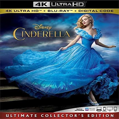 Cinderella Live Action (신데렐라) (2015) (한글무자막)(4K Ultra HD + Blu-ray + Digital Code)